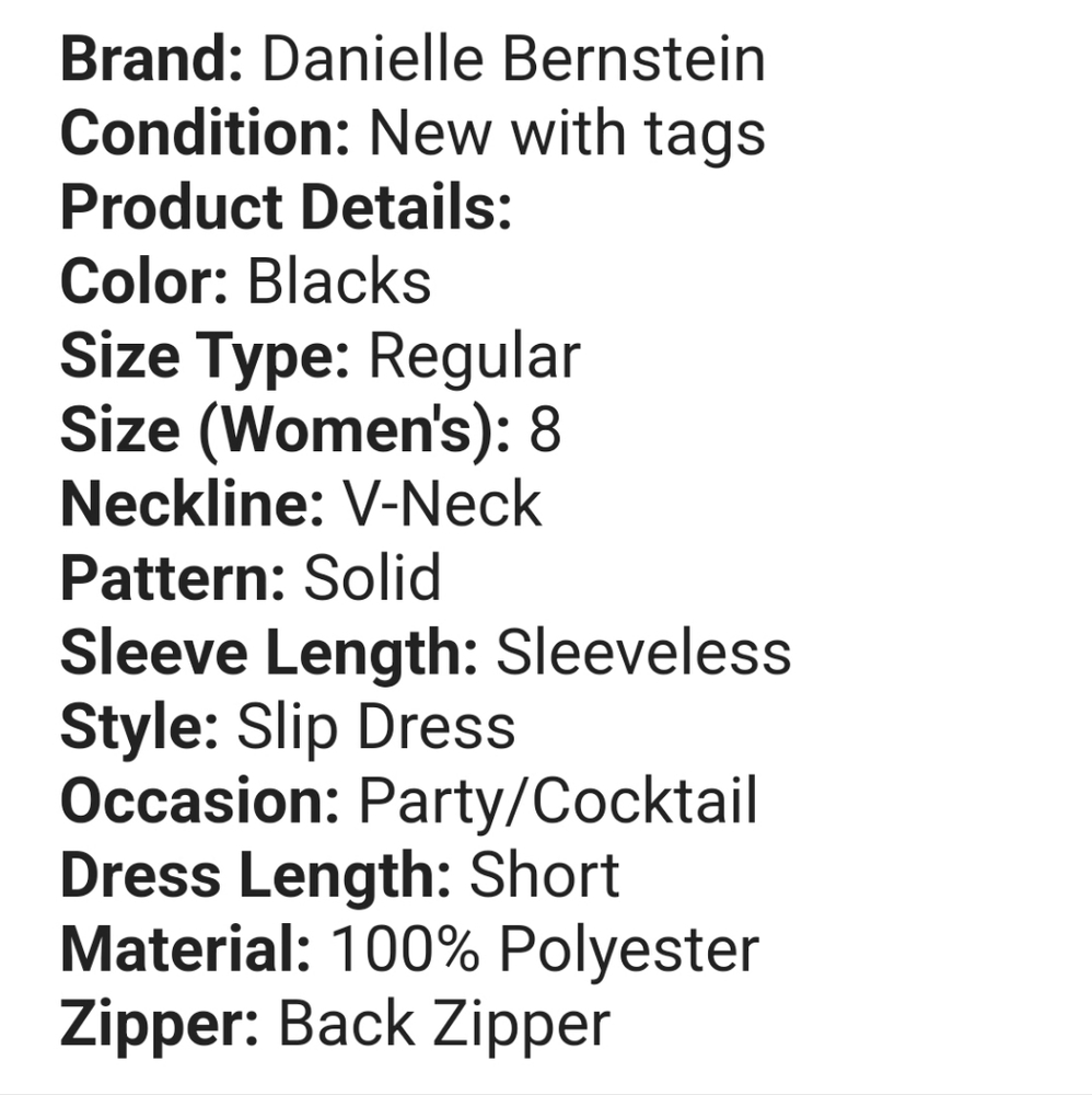 NWT Danielle Bernstein Slip Dress Black SATIN Button-Front $99 ♥️ - Picture 8 of 12